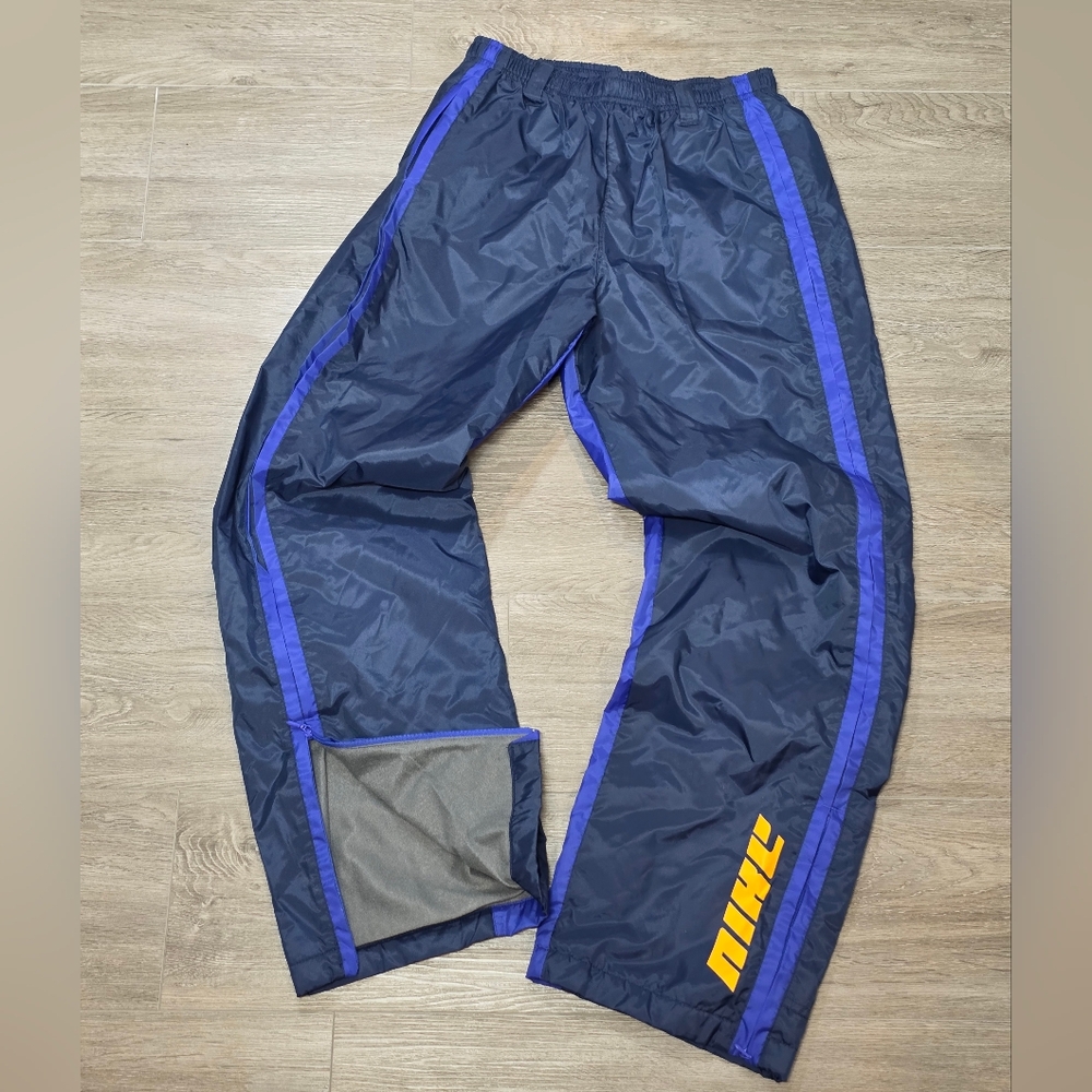Vintage Y2K? Nike Nylon Lined Joggers Youth Sz XL 18-20 Blue Adukt Sz Small